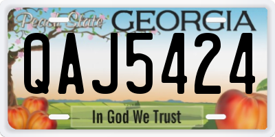 GA license plate QAJ5424