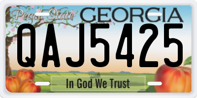GA license plate QAJ5425