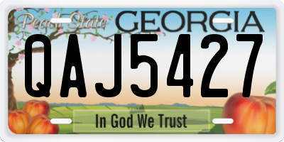 GA license plate QAJ5427