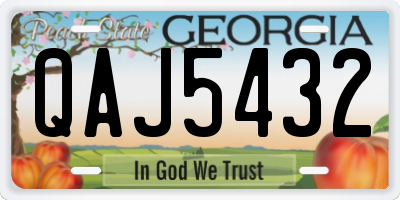 GA license plate QAJ5432