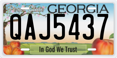 GA license plate QAJ5437