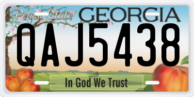 GA license plate QAJ5438