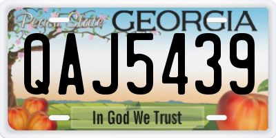 GA license plate QAJ5439