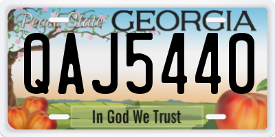 GA license plate QAJ5440