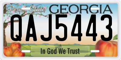 GA license plate QAJ5443