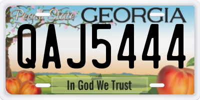 GA license plate QAJ5444