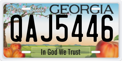 GA license plate QAJ5446