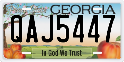GA license plate QAJ5447