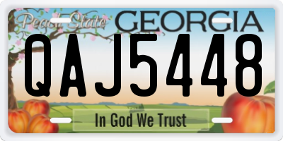 GA license plate QAJ5448