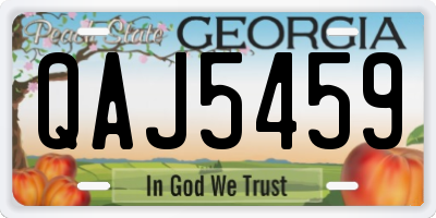 GA license plate QAJ5459