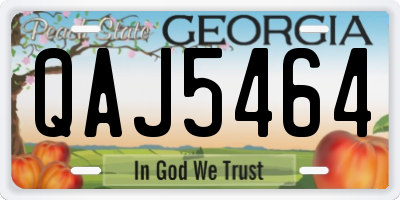 GA license plate QAJ5464