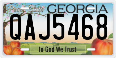 GA license plate QAJ5468