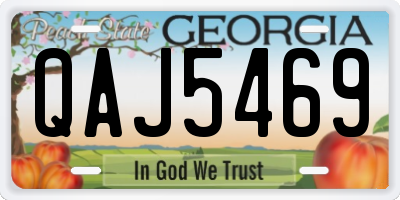 GA license plate QAJ5469