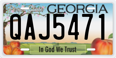 GA license plate QAJ5471