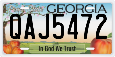 GA license plate QAJ5472