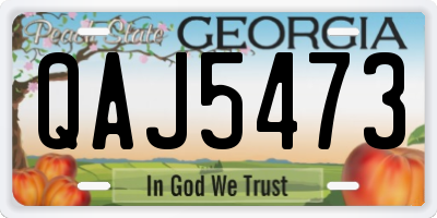 GA license plate QAJ5473