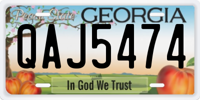 GA license plate QAJ5474