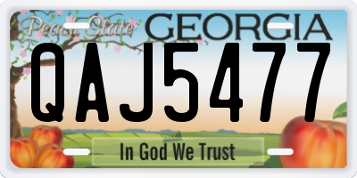 GA license plate QAJ5477