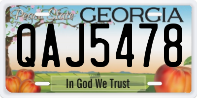GA license plate QAJ5478