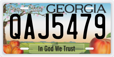 GA license plate QAJ5479