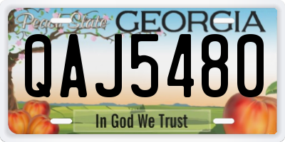 GA license plate QAJ5480