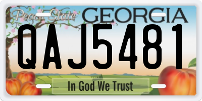 GA license plate QAJ5481