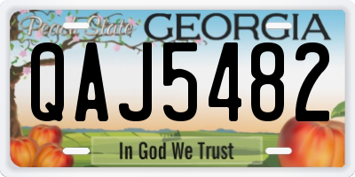 GA license plate QAJ5482