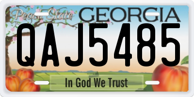GA license plate QAJ5485