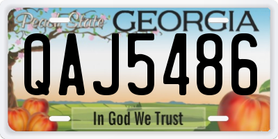 GA license plate QAJ5486