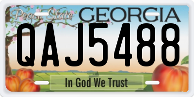 GA license plate QAJ5488