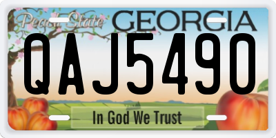 GA license plate QAJ5490