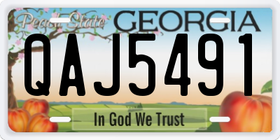 GA license plate QAJ5491
