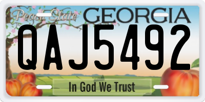 GA license plate QAJ5492