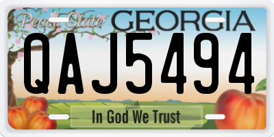 GA license plate QAJ5494