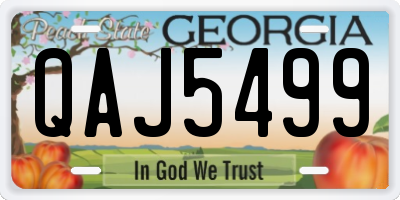 GA license plate QAJ5499