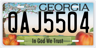 GA license plate QAJ5504