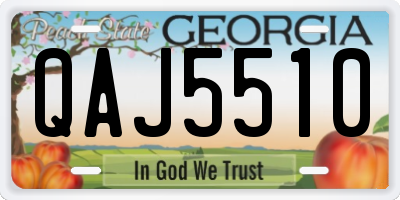 GA license plate QAJ5510