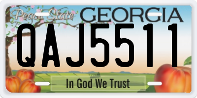 GA license plate QAJ5511