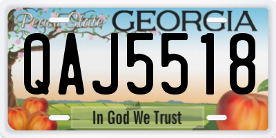 GA license plate QAJ5518