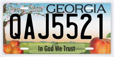 GA license plate QAJ5521
