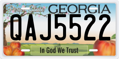 GA license plate QAJ5522