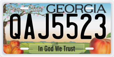 GA license plate QAJ5523