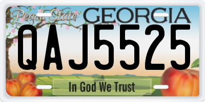GA license plate QAJ5525