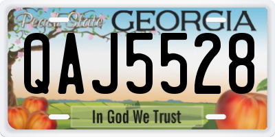 GA license plate QAJ5528