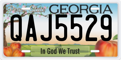 GA license plate QAJ5529