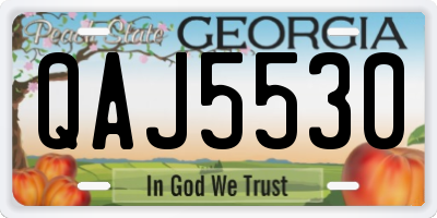 GA license plate QAJ5530