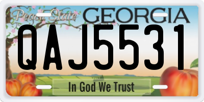 GA license plate QAJ5531