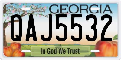 GA license plate QAJ5532