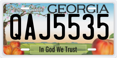 GA license plate QAJ5535