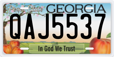 GA license plate QAJ5537